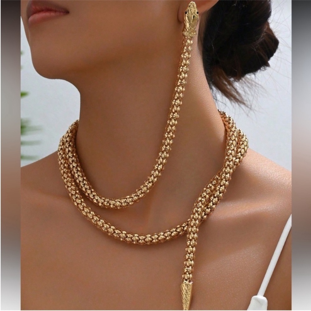 Serpanti Retro Punk Snake Chain
Necklace & Earring Set - Picture 5 of 5